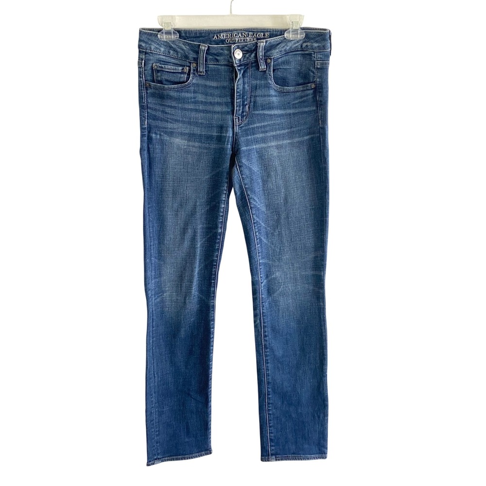 American Eagle Super Stretch Straight Leg Jeans Womens 6 Regular Medium Wash